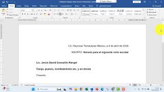 FORMATO BÁSICO DE UN OFICIO LISTO PARA LLENAR EN WORD TODAS LAS VERSIONES [upl. by Eisej]