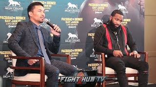 PACQUIAO TELLS BRONER quotYOU SCAREDquot AFTER REVEALING FREDDIE ROACH WILL BE IN HIS CORNER [upl. by Laina413]