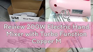 Review 200W Electric Hand Mixer with Turbo Function Copper Motor 5 Speeds kitchen tool [upl. by Nosreg]