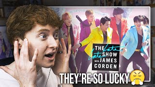 THEYRE SO LUCKY BTS Perform Crosswalk Concert with James Corden  Reaction [upl. by Olette827]