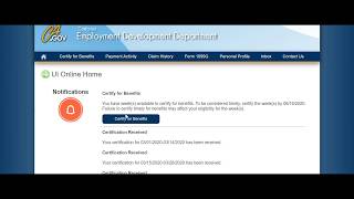 Certifying for unemployment benefits California Selfemployment PUA using UI Online EDD [upl. by Levesque]