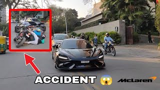 McLaren 765 LT ACCIDENT in INDIA  From Dubai  Public REACTION [upl. by Desdemona]