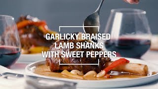 Garlicky Braised Lamb Shanks with Sweet Peppers  Food amp Wine [upl. by Tteirrah]