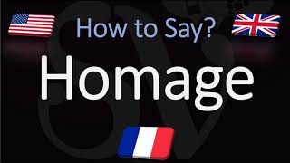 How to Pronounce Homage CORRECTLY American English British French Pronunciation [upl. by Enitnatsnoc206]