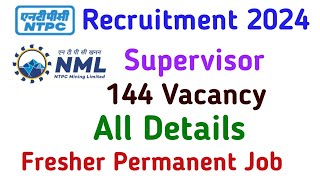 NTPC Mining Limited Recruitment 2024  144 Supervisor Posts  Apply Now [upl. by Tamqrah201]