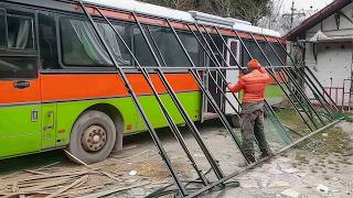 Man Turns BUS into Amazing MOBILE HOME with Rooftop Terrace  Start to Finish by guvencsyn [upl. by Alil]