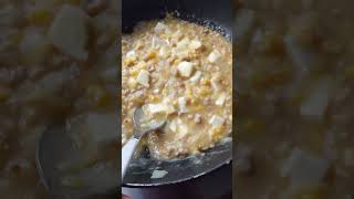 Creamy sweetcorn soup and tufo foodie recipe food foodlover shortvideo cooking [upl. by Lleze]