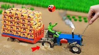 diy tractor heavy truck stuck in mud with Parle G  science project ‪SmallCreatorTV [upl. by Arais]