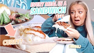 I ate EVERY MEAL in a SANDWICH for 24 HOURS [upl. by Airegin]