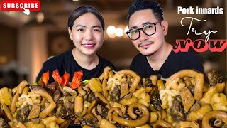 Pork Innards Mukbang  Naga Style Pork Intestine mukbang food [upl. by Seumas]