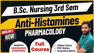 Anti Histamines  BSc Nursing 3rd Semester  Pharmacology Notes pdf [upl. by Aneleiram203]