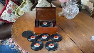 New Consignment Item FUJI Symphonion RecordStyle Music Box with Twelve Discs [upl. by Todhunter]