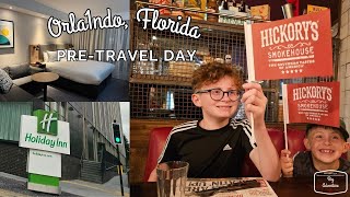 Orlando Florida Vlog  PreTravel Day  Airport Hotel Manchester  Holiday Inn Premium Family Room [upl. by Kitrak]