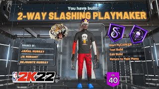 Best iso build 2way slashing playmaker 90 driving dunk with 70 3pt NBA 2k22 current gen [upl. by Harutek]