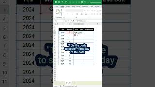 Find Start and End Dates of the Month in Excel Quickly exceltips exceltutorial productivity [upl. by Seuqcaj]