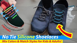 No Tie Shoe Laces for Sneakers  Elastic Shoe Laces  Silicone Shoelaces for Adults and Kids [upl. by Koenraad]