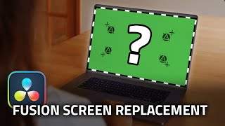 Screen Replacement with FUSION Planar Tracker  Davinci Resolve 185 TUTORIAL [upl. by Craig]