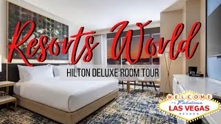 RESORTS WORLD LAS VEGAS  Watch This Before Staying Here See both Hilton amp Conrad Room Tours [upl. by Eidnahs]