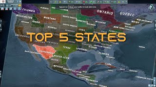 Conflict of Nations  Top 5 States in Battleground USA [upl. by Goodspeed]