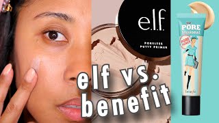 ELF Poreless Putty Primer VERSUS Benefit Porefessional Primer [upl. by Hannover]