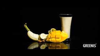 Greenis Blender Recipe Banana Mango Almond Juice [upl. by Weigle497]