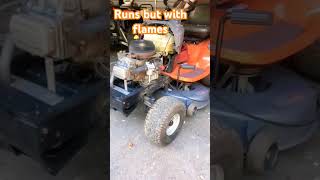 Riding mower backfires how does it even RUN mower [upl. by Divad]