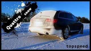 Audi A6 C6 allroad tdi accelerate in the snow [upl. by Hector]