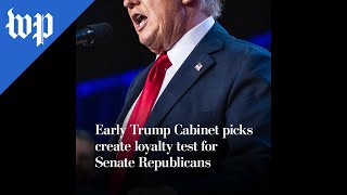 Early Trump Cabinet picks create loyalty test for Senate GOP [upl. by Matthiew495]