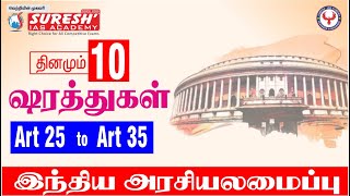 Indian Polity  Article 25 to 35  3rd Session  Suresh IAS Academy [upl. by Yaj]