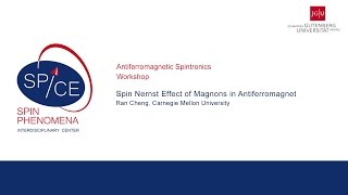 Talks  Antiferromagnetic Spintronics  Ran Cheng  Spin Nernst Effect of Magnons in Antiferromagnet [upl. by Serles]