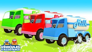 Les Véhicules dassistance Le camion de lait est endommagé Dessin animé pour enfants [upl. by Line79]