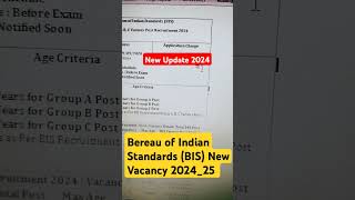 Bureau of Indian Standards BIS New Vacancy 2024  BIS New Recruitment Cut Off Analysis 2024 [upl. by Egarton941]