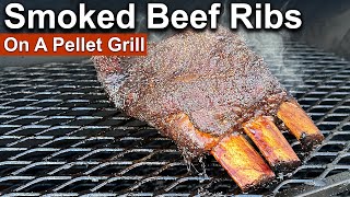 Smoked Beef Ribs on a Pellet Grill  Rum and Cook [upl. by Ecertak132]