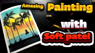 Easy and Simple soft pastel Landscape Painting for Beginners Step by step Tutorial [upl. by Aihsekat]