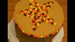 AMAZING Ghirardelli Triple Chocolate Brownie Reeses Pieces Cake Easy Baking 101 [upl. by Odnamla]