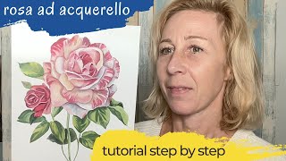 acquerello botanico tutorial rosa prima parte [upl. by Pearline]