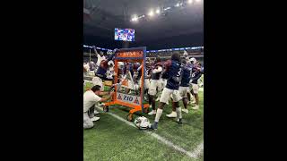 UTSA LB Owen Pewee celebrating his game ending interception versus FAU utsa utsafootball [upl. by Ansley]