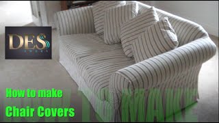 How to cut and pin fit a sofa slipcover without weltpiping [upl. by Tezzil332]