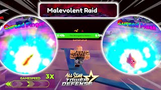 Speedrun Malevolent Raid  Solo Gameplay  Roblox All Star Tower Defense [upl. by Omidyar670]