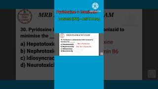 RRB pharmacist exam preparation notes 2024 anti TB drugs INH Pyridoxine combination [upl. by Ecined]