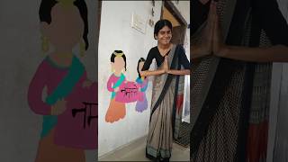 Namaste Ka Mahatva🙏 shorts art painting walldecor diy india school vlog teacher [upl. by Bergstrom499]