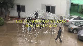 Dia 5m Geodesic Dome Tent Installation [upl. by Eecart]