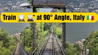 Train 🚆 🚉 Move Downward at 90° Angle in Italy 🇮🇹 Towards Most Beautiful Lake Top View [upl. by Ayikal738]