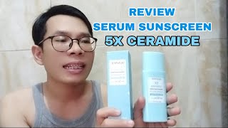 Review Serum Sunscreen 5X Ceramide Dari Skintifik SPF 50 [upl. by Nosila]