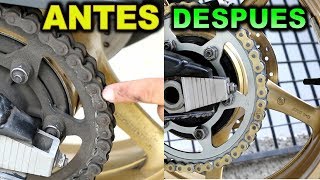 COMO REVIVIR CADENA DE MOTO LUBRICACION Y LIMPIEZA SERIE YAMAHA R6  BLITZ RIDER [upl. by Burford]