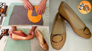 How to Make Ballerina Shoes with Simple Tools  Handmade Beautiful Ballerina Shoe Making Tutorial [upl. by Anaira]