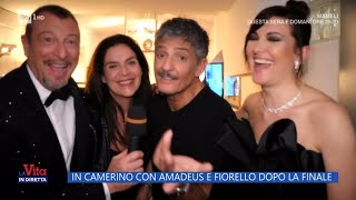 In camerino con Amadeus e Fiorello dopo la finale  La Vita in diretta  12022024 [upl. by Dall]