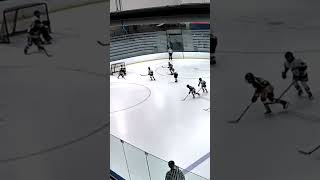 Deflected off of the goalies stick and score hockeyshot hockeygames ￼ [upl. by Skeie567]