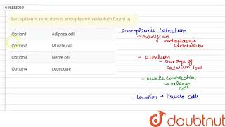 Sarcoplasmic reticulum is endoplasmic reticulum found in  CLASS 9  CEL THE BASIC UNIT OF LIF [upl. by Ilak699]