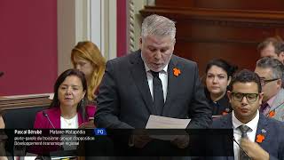 Pascal Bérubé présente une motion sur le traversier de Matane—BaieComeau—Godbout [upl. by Griswold]